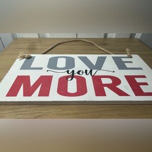 Charming Love You More Wall Art - Red, Gray, and Black